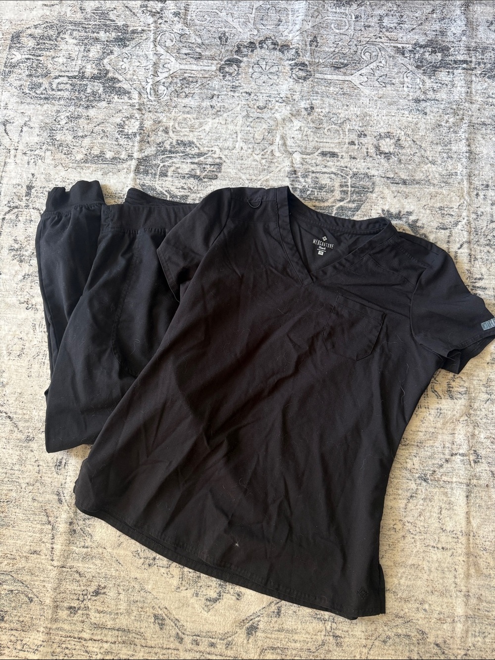 Med Couture touch Black Jogger two piece scrub set
